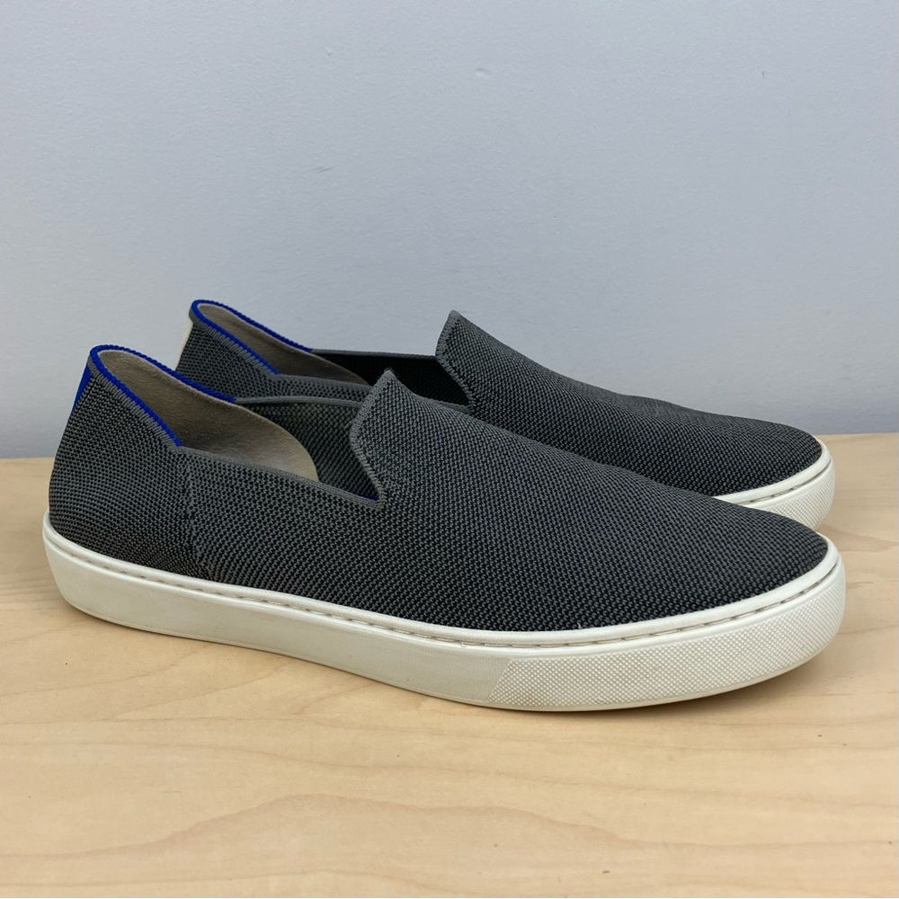 Rothys Women’s Size 9.5 The Original Slip On Sneaker Plain Gray White Shoes